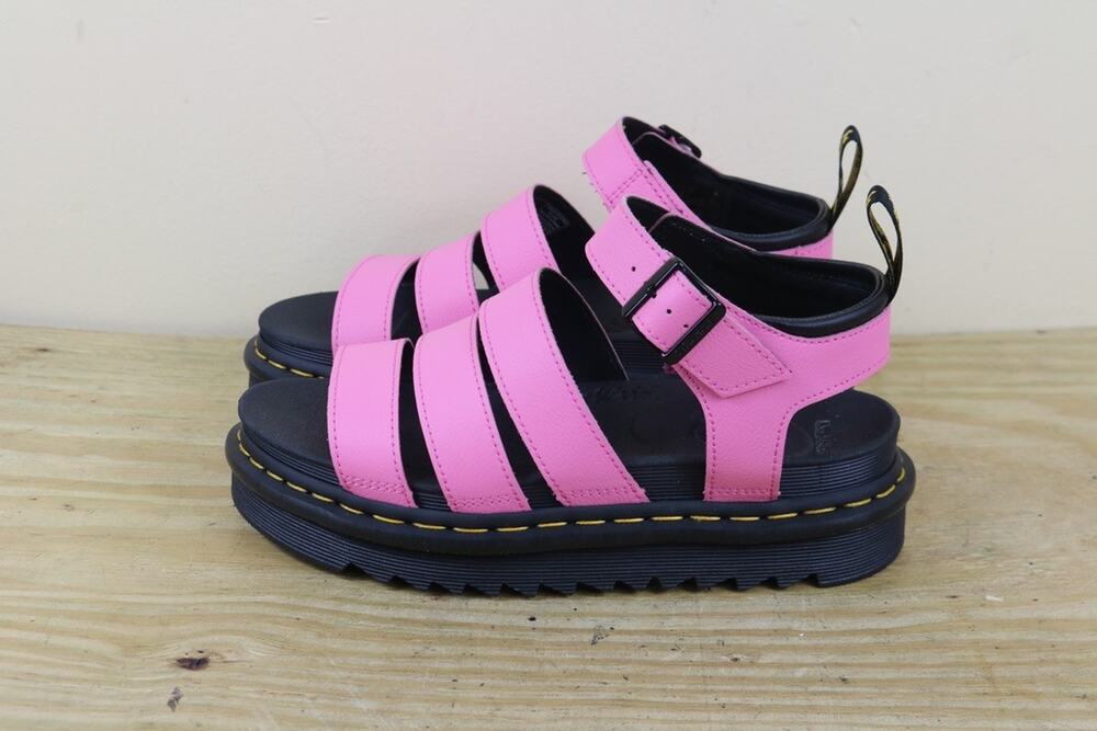 New Doc Dr Martens Sandals Womens 9 Neon Pink Blaire Platform Shoes